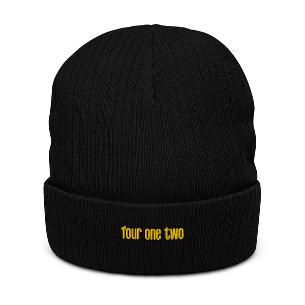 FOUR ONE TWO RIBBED KNIT BEANIE