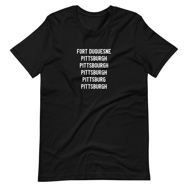 PITTSBURGH WITH THE ‘H’ T-Shirt:  WHITE PRINTING