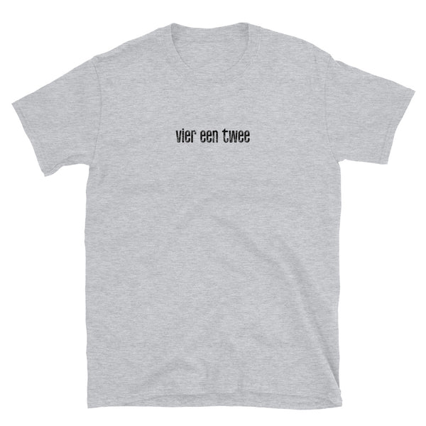 Vier Een Twee (FOUR ONE TWO | 412) DUTCH SHORT-SLEEVE UNISEX T-SHIRT: BLACK PRINTING