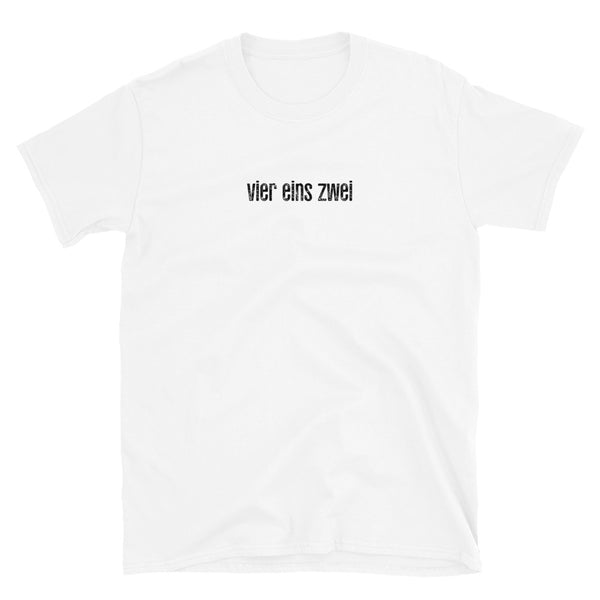 Vier Eins Zwei (FOUR ONE TWO | 412) GERMAN SHORT-SLEEVE UNISEX T-SHIRT: BLACK PRINTING