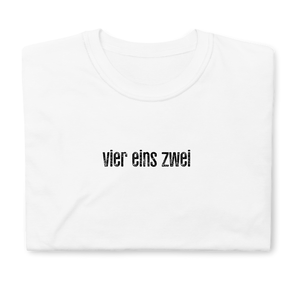 Vier Eins Zwei (FOUR ONE TWO | 412) GERMAN SHORT-SLEEVE UNISEX T-SHIRT: BLACK PRINTING