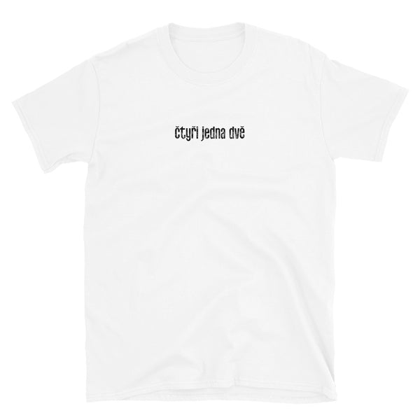 Čtyři Jedna Dva (FOUR ONE TWO | 412) CZECH SHORT-SLEEVE UNISEX T-SHIRT: BLACK PRINTING