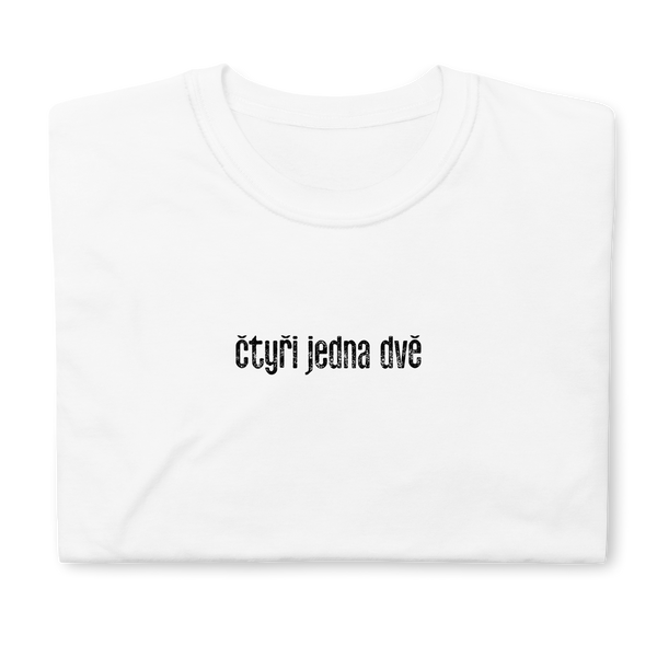 Čtyři Jedna Dva (FOUR ONE TWO | 412) CZECH SHORT-SLEEVE UNISEX T-SHIRT: BLACK PRINTING