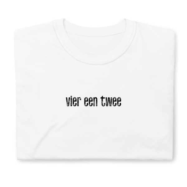 Vier Een Twee (FOUR ONE TWO | 412) DUTCH SHORT-SLEEVE UNISEX T-SHIRT: BLACK PRINTING