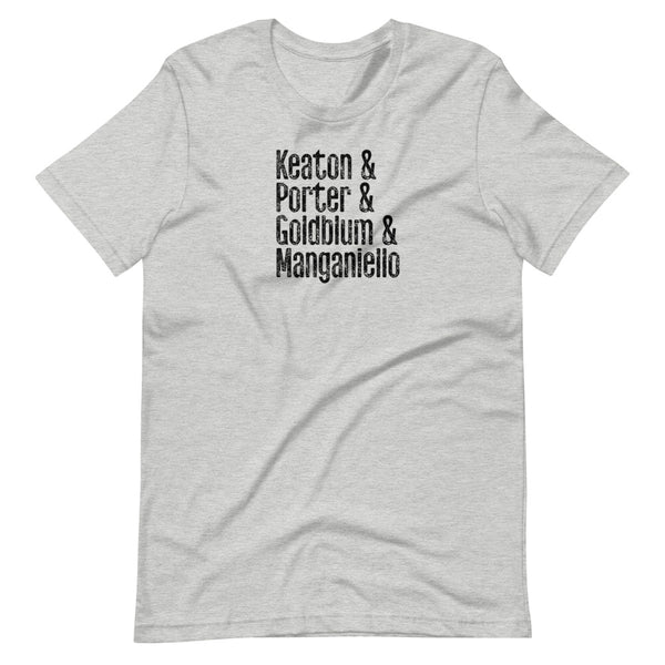 Keaton & Porter & Goldblum & Manganiello T-Shirt: BLACK PRINTING