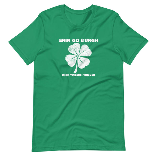 ERIN GO BURGH SHORT-SLEEVE UNISEX T-SHIRT: WHITE PRINTING