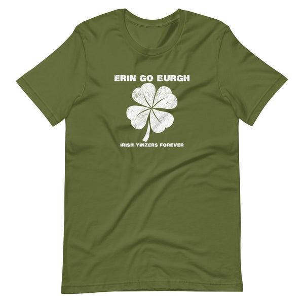 ERIN GO BURGH SHORT-SLEEVE UNISEX T-SHIRT: WHITE PRINTING