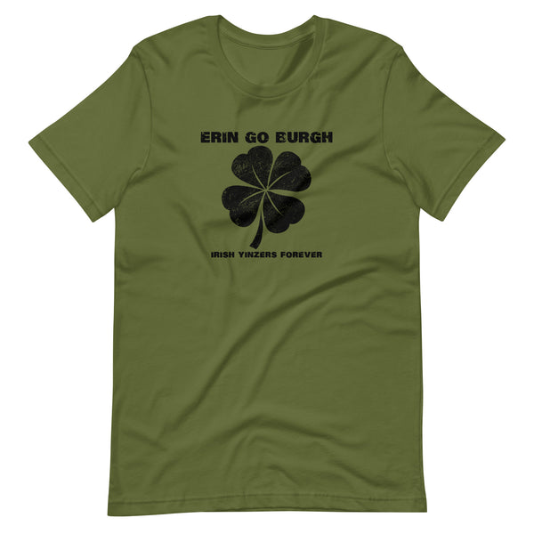 ERIN GO BURGH SHORT-SLEEVE UNISEX T-SHIRT: BLACK PRINTING